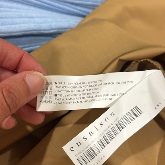 En Saison Tan Dress with Ruffles SIZE Medium like new - Picture 6 of 7